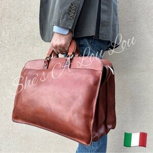 VTG Fabrizio Paini Leather Briefcase from Parma Italy 🇮🇹